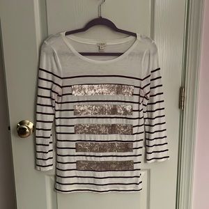 J CREW cotton 3/4 sleeve top